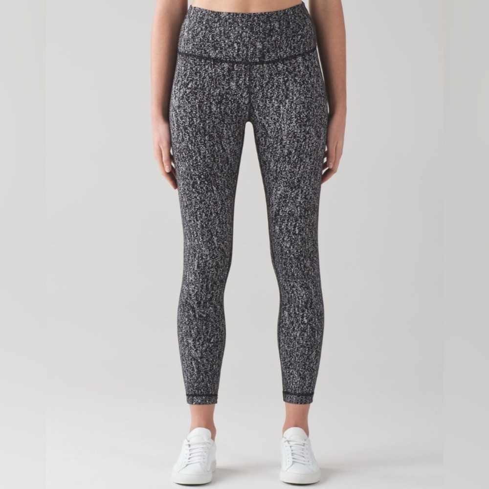 Lululemon High Times Pant Luon Suited Jacquard Black White‎ Size 6